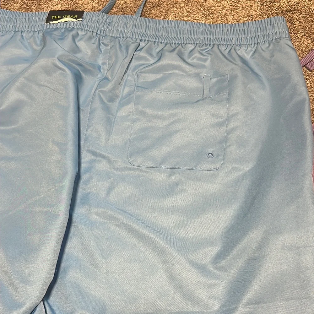 NWT‎ Mens Tek Gear XXL TALL 2XLT Purple/Blue Swim Trunk Mesh Lined LOT OF TWO